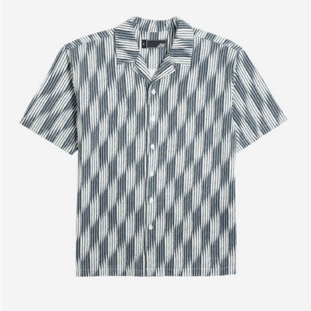 Lost Navy and White Striped Casual Shirt